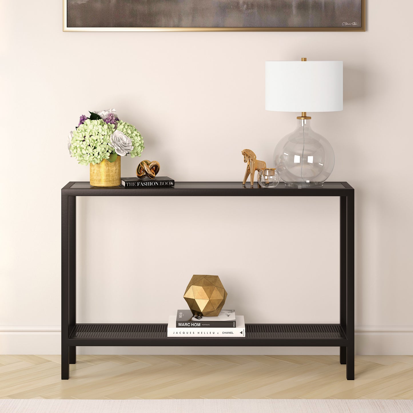 Clear Glass Table Lamp w/ Shade