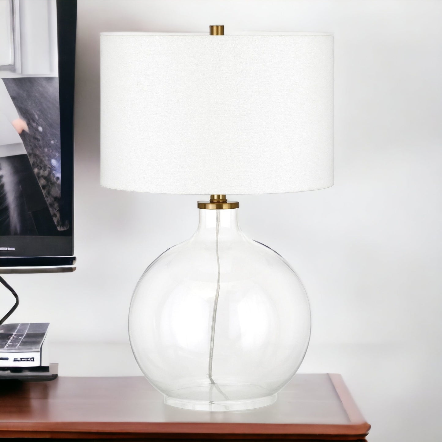Clear Glass Table Lamp w/ Shade