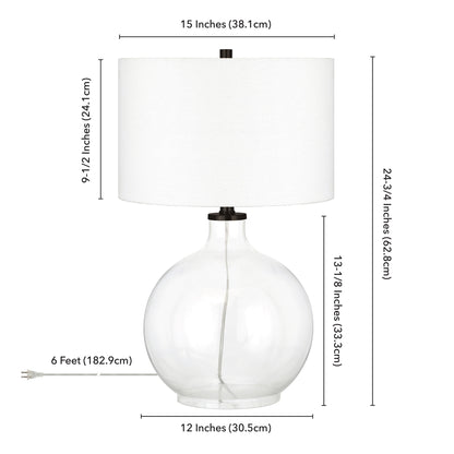 Clear Glass Table Lamp w/ Shade
