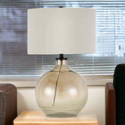 Gold Glass Globe Table Lamp w/ Shade