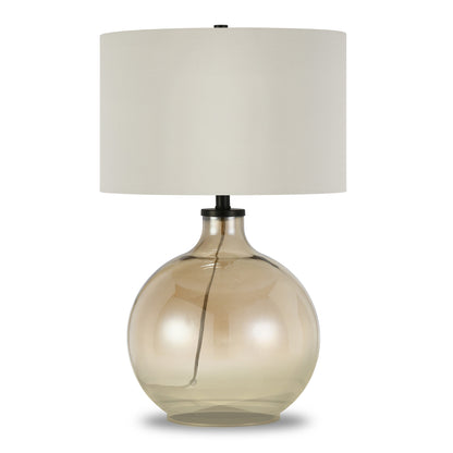 Gold Glass Globe Table Lamp w/ Shade