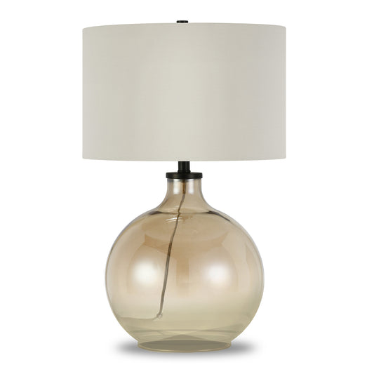 Gold Glass Globe Table Lamp w/ Shade