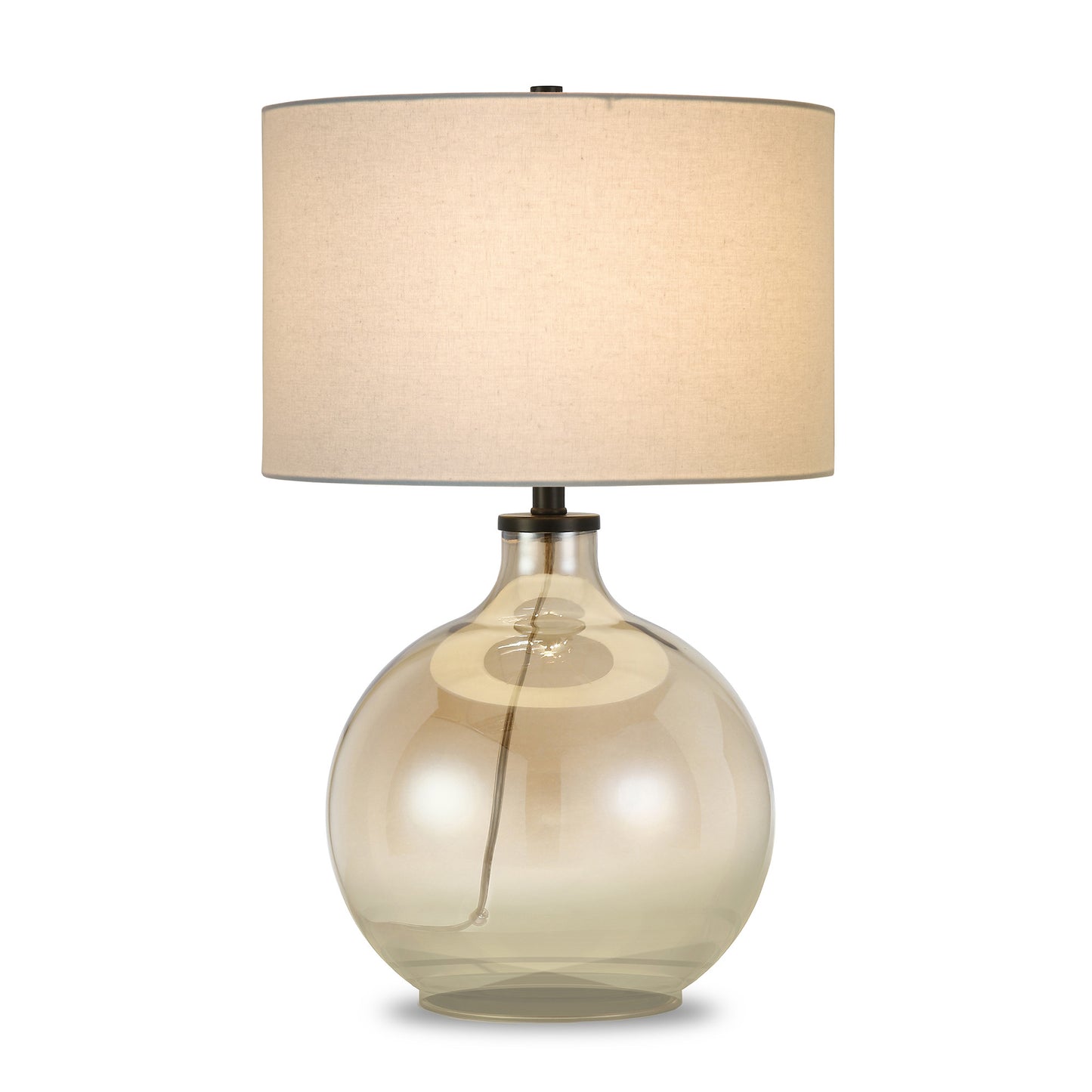 Gold Glass Globe Table Lamp w/ Shade