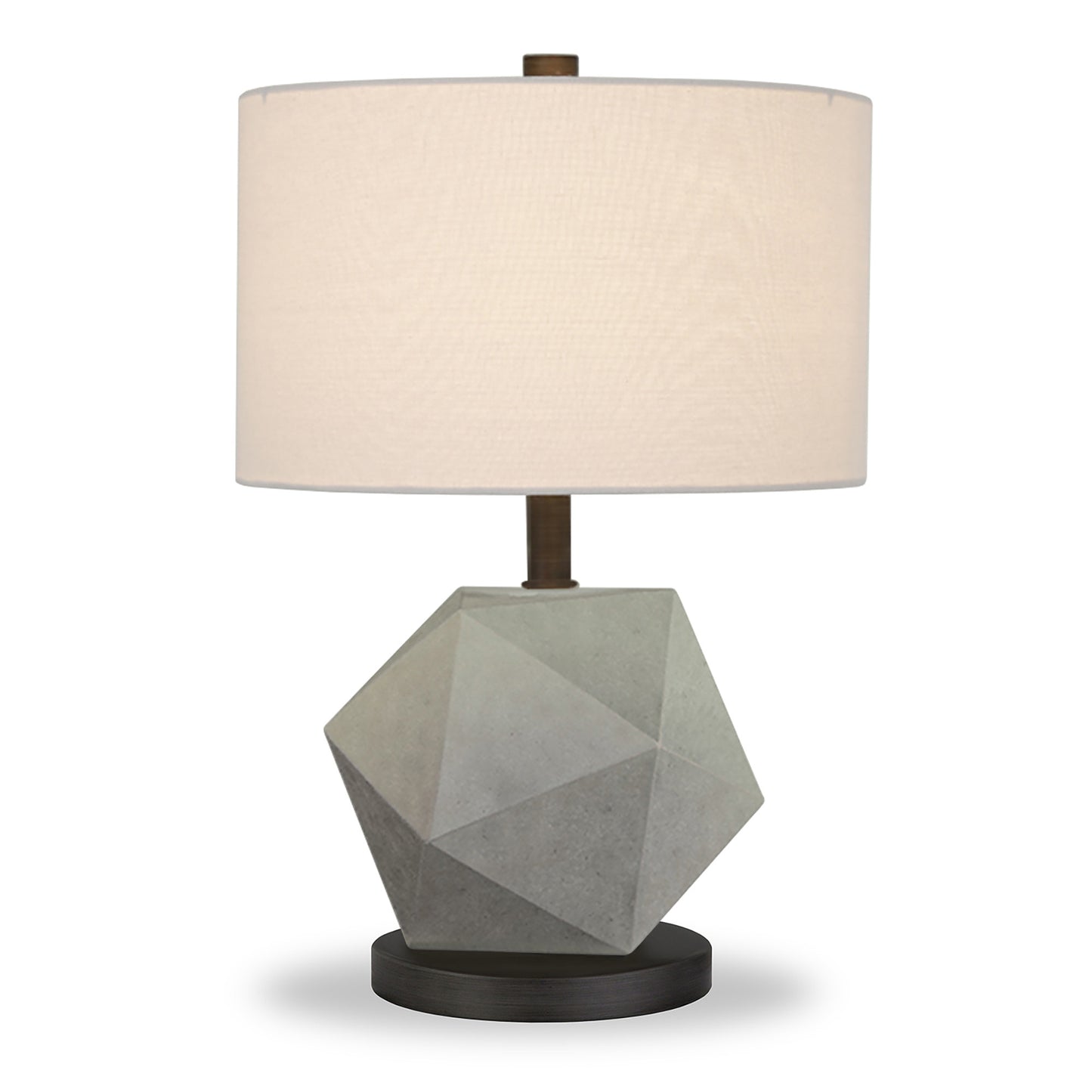 Gray & Black Concrete Table Lamp w/ Shade