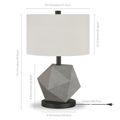 Gray & Black Concrete Table Lamp w/ Shade