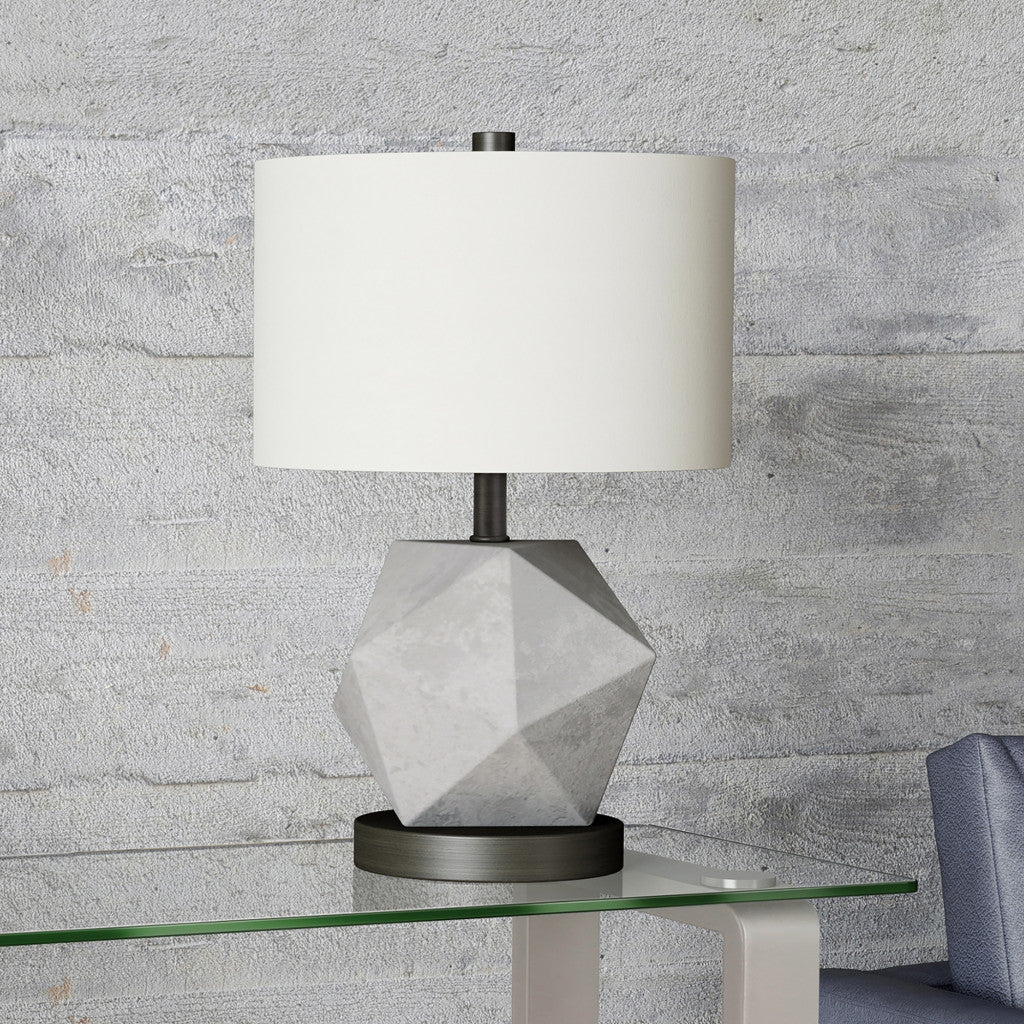 Gray & Black Concrete Table Lamp w/ Shade