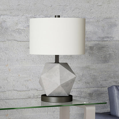 Gray & Black Concrete Table Lamp w/ Shade
