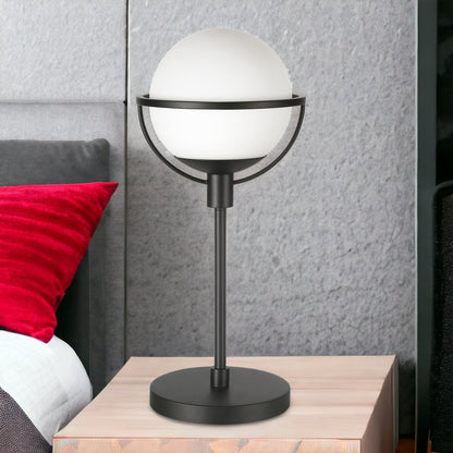 Black Globe Table Lamp w/ Clear Shade