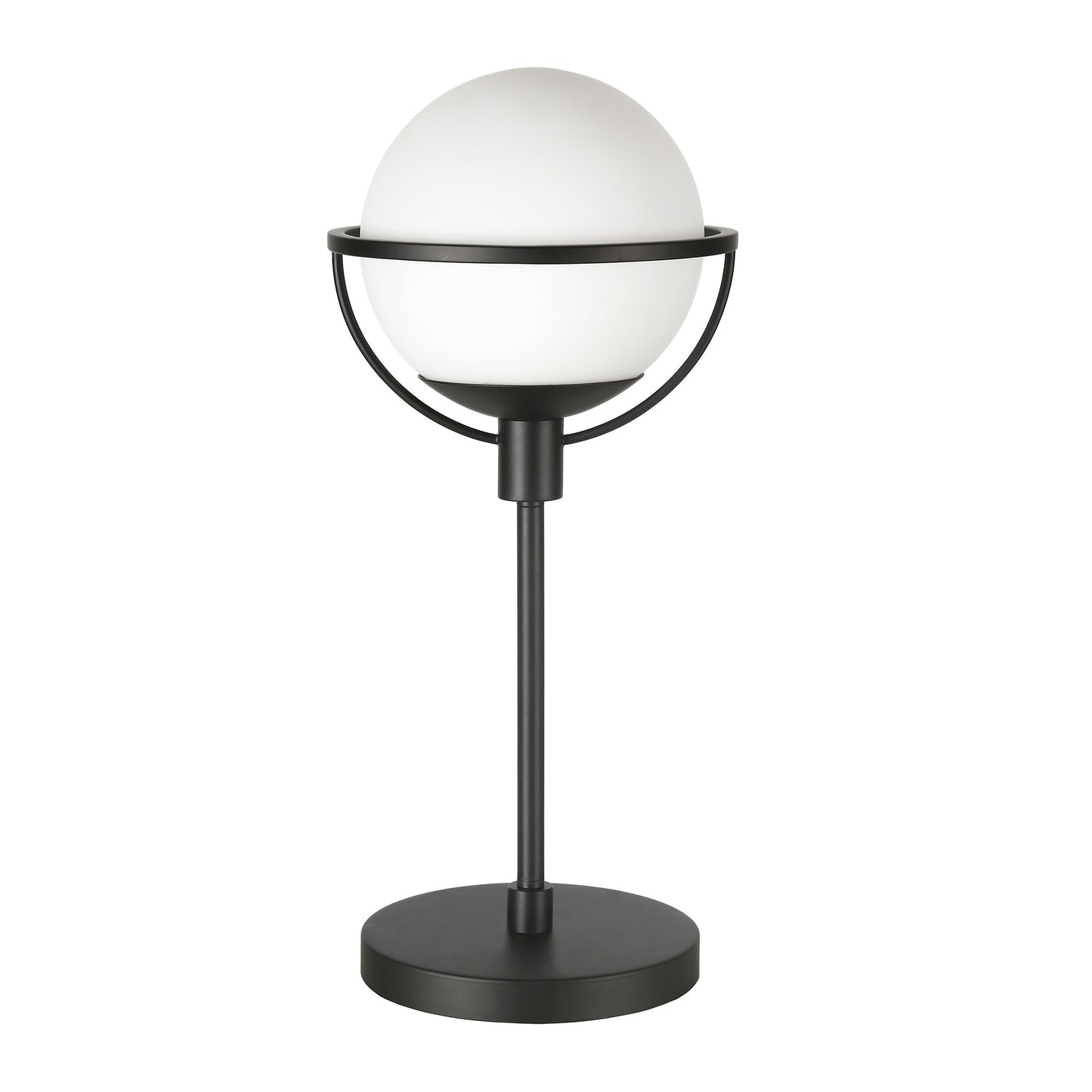 Black Globe Table Lamp w/ Clear Shade