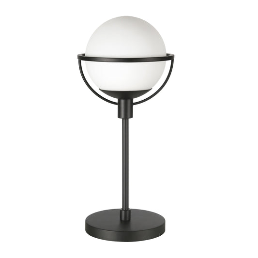 Black Globe Table Lamp w/ Clear Shade