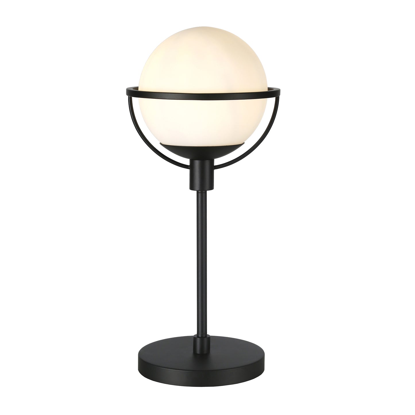 Black Globe Table Lamp w/ Clear Shade