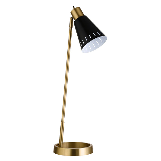 Brass Desk Table Lamp w/ Black Shade