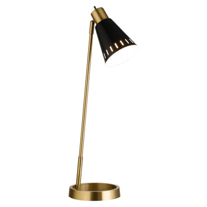 Brass Desk Table Lamp w/ Black Shade