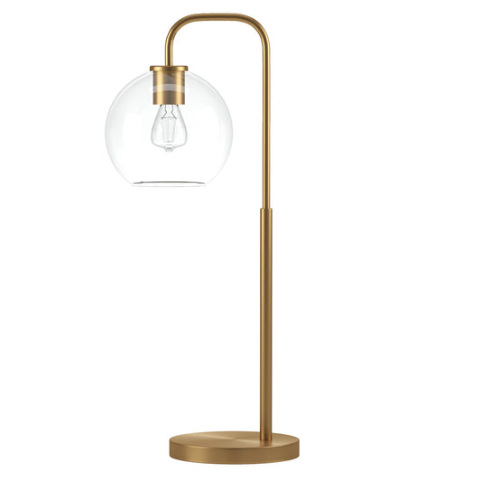 Brass Table Lamp w/ Clear Shade