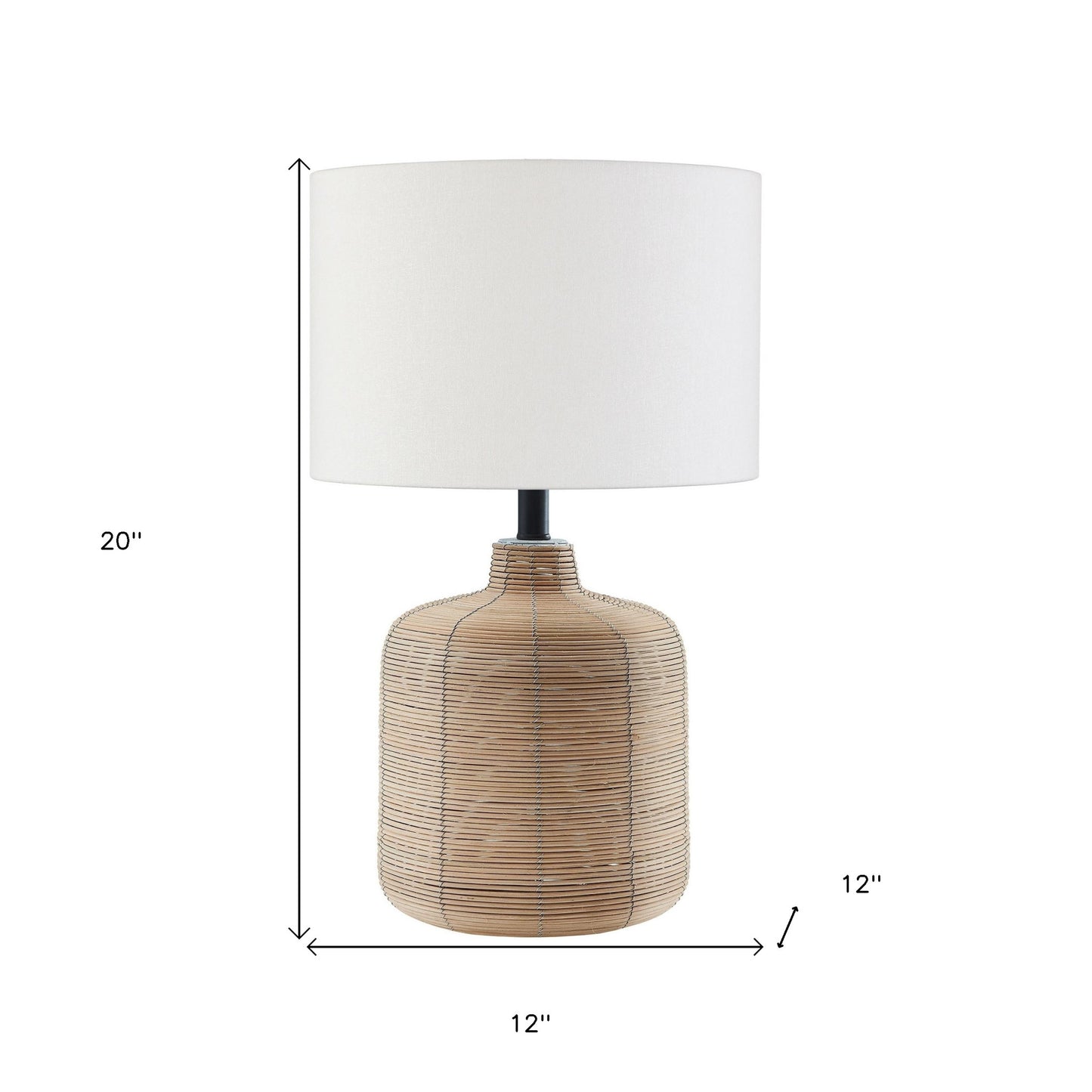 Natural Rattan Table Lamp w/ Shade
