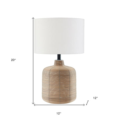 Natural Rattan Table Lamp w/ Shade