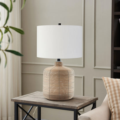 Natural Rattan Table Lamp w/ Shade