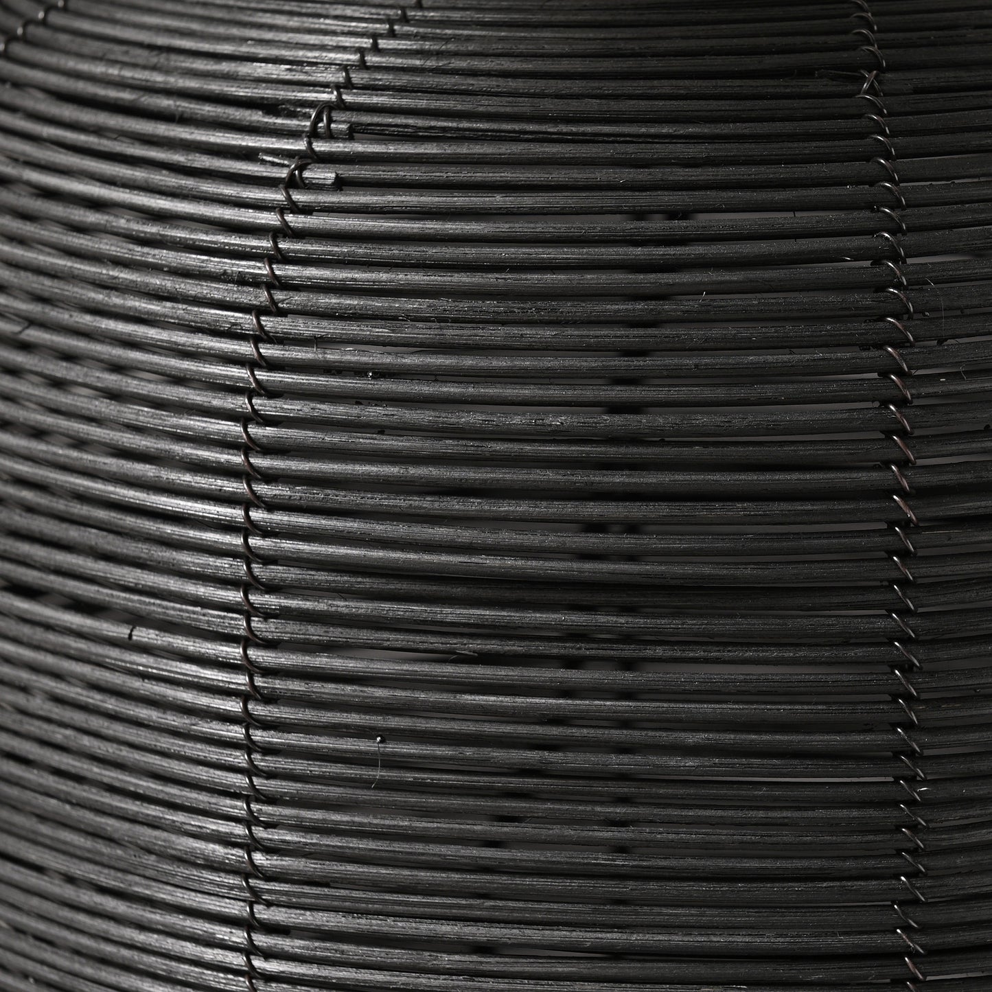 Black Rattan Table Lamp w/ Shade