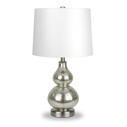 Silver Glass Gourd Table Lamp w/ Shade