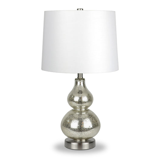 Silver Glass Gourd Table Lamp w/ Shade