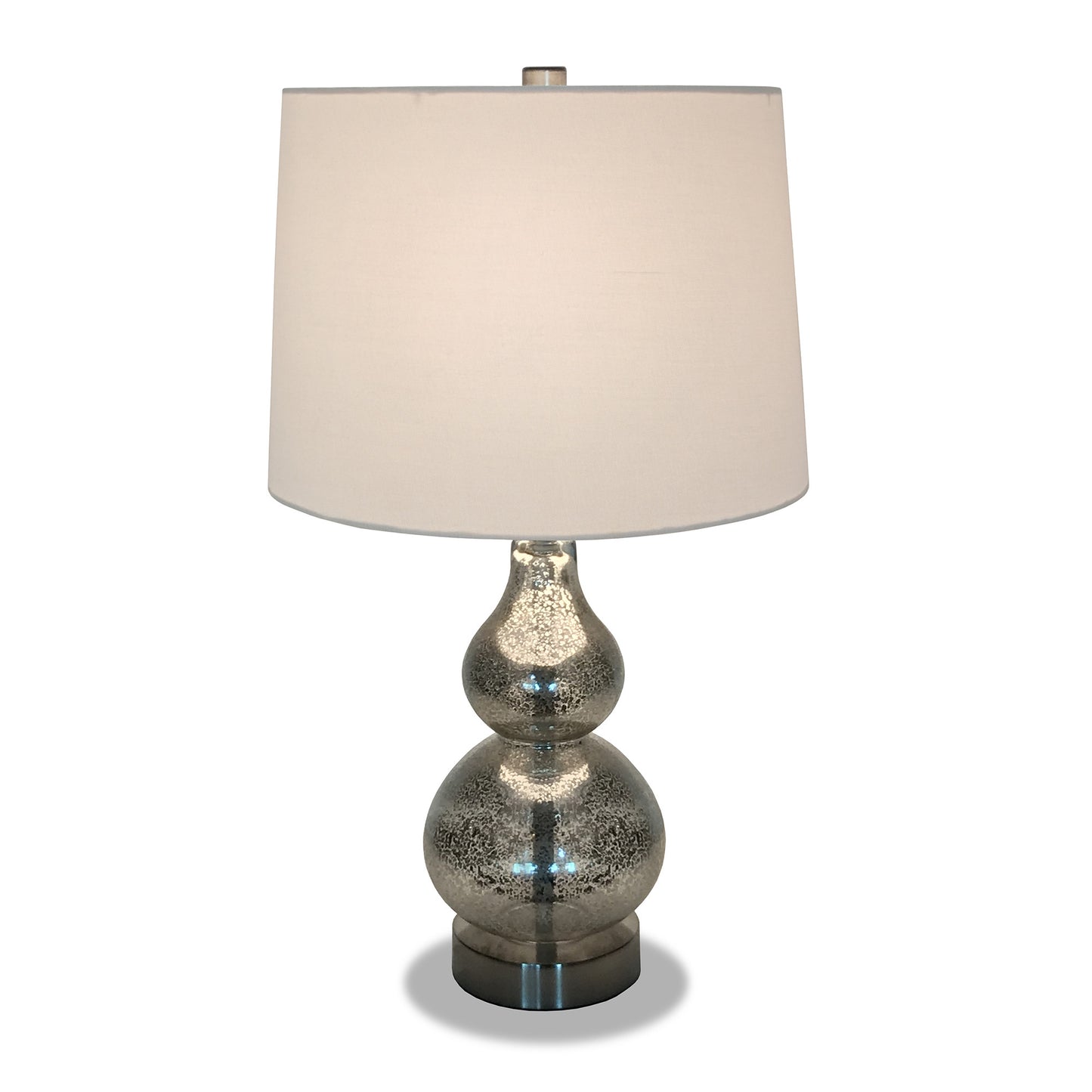 Silver Glass Gourd Table Lamp w/ Shade