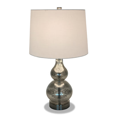 Silver Glass Gourd Table Lamp w/ Shade