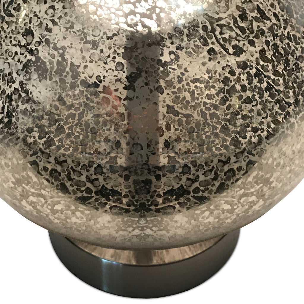 Silver Glass Gourd Table Lamp w/ Shade