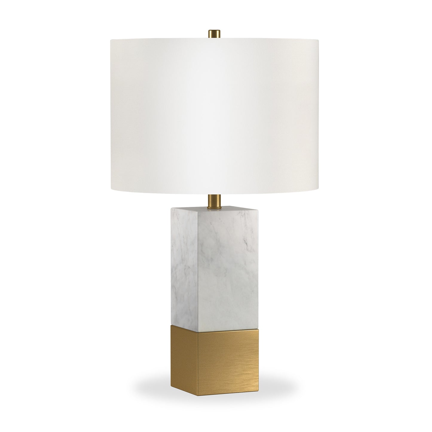 Gold & White Marble Table Lamp w/ Shade
