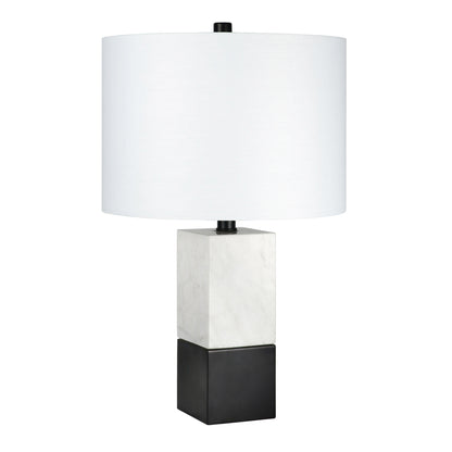 Black & White Marble Table Lamp w/ Shade