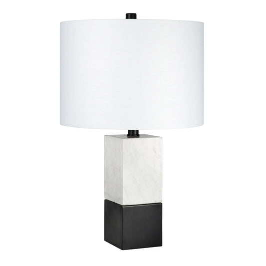 Black & White Marble Table Lamp w/ Shade