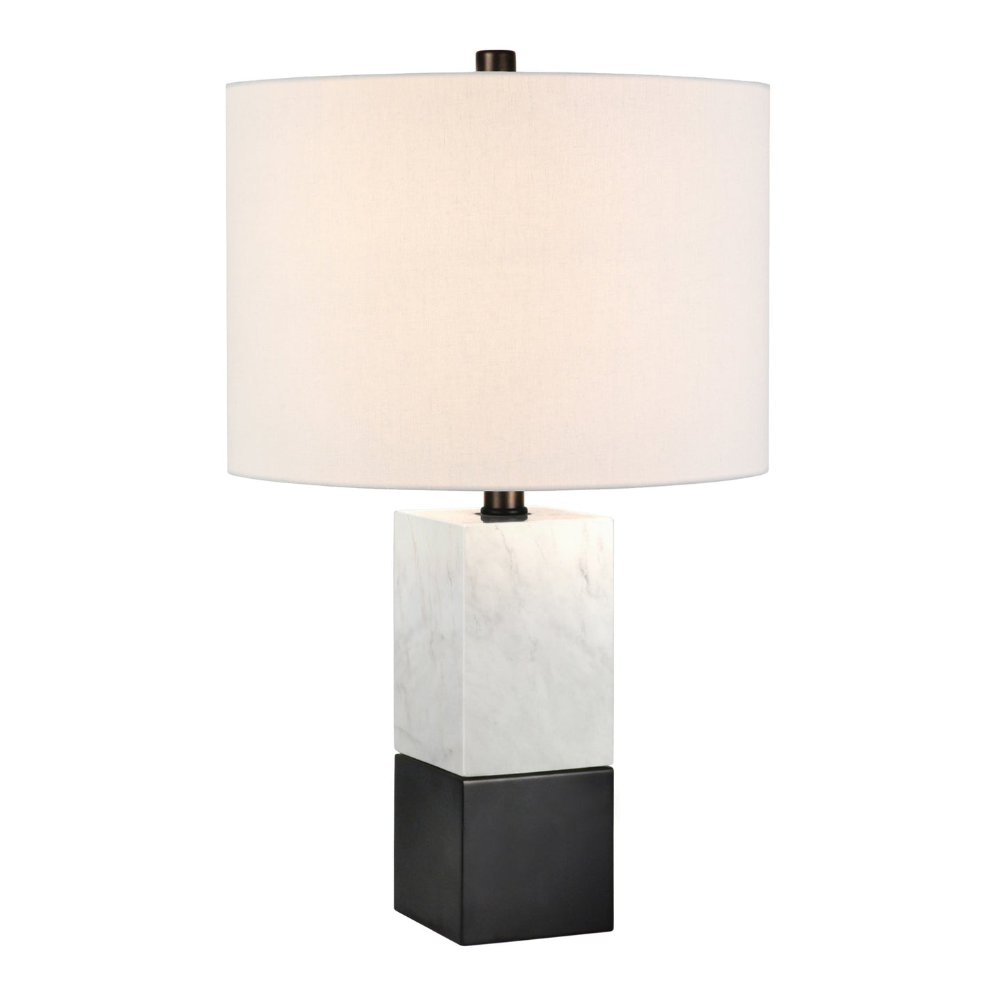 Black & White Marble Table Lamp w/ Shade