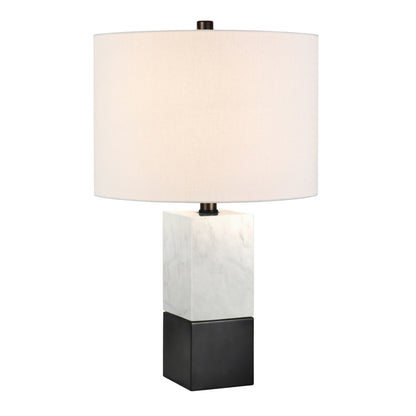 Black & White Marble Table Lamp w/ Shade