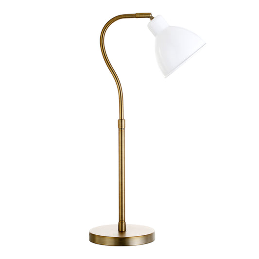 Brass Table Lamp w/ White Shade
