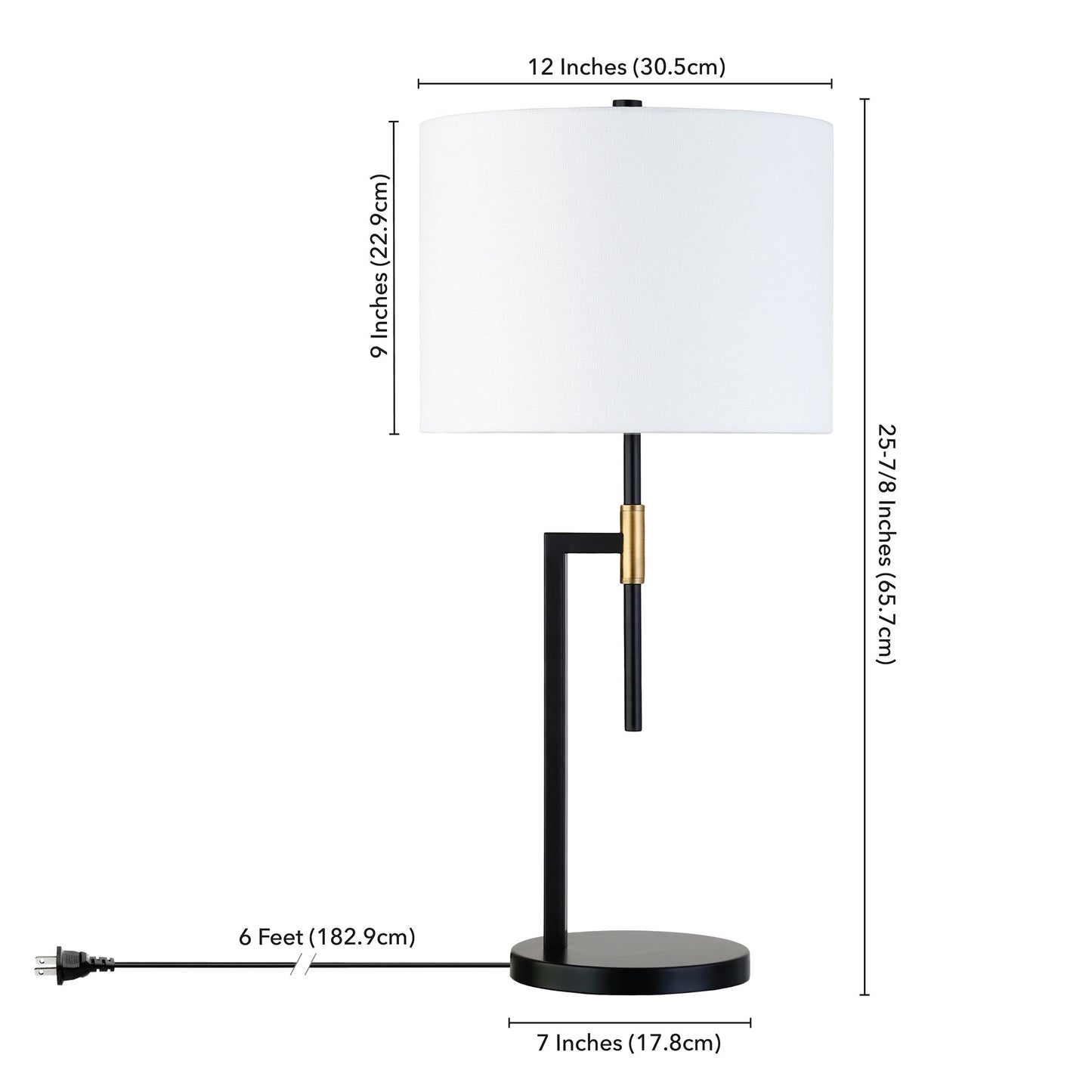 Black & Gold Table Lamp w/ Shade