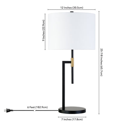 Black & Gold Table Lamp w/ Shade