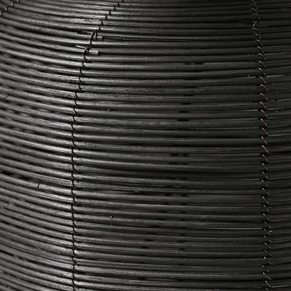 Black Rattan Table Lamp w/ Shade