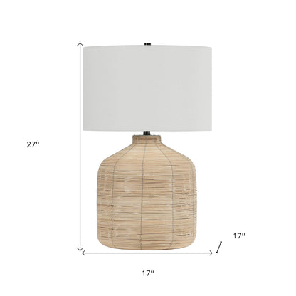 Natural Rattan Table Lamp w/ Shade