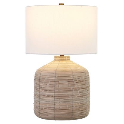 Natural Rattan Table Lamp w/ Shade
