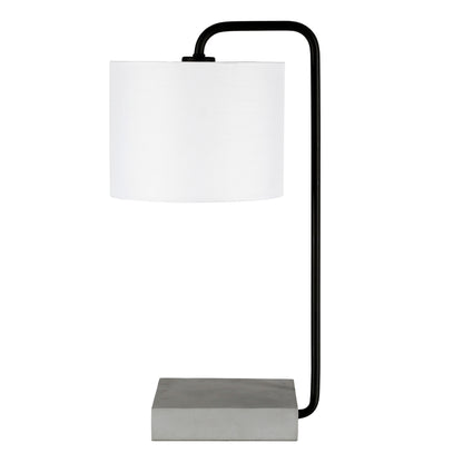 Black & Gray Concrete Table Lamp w/ Shade