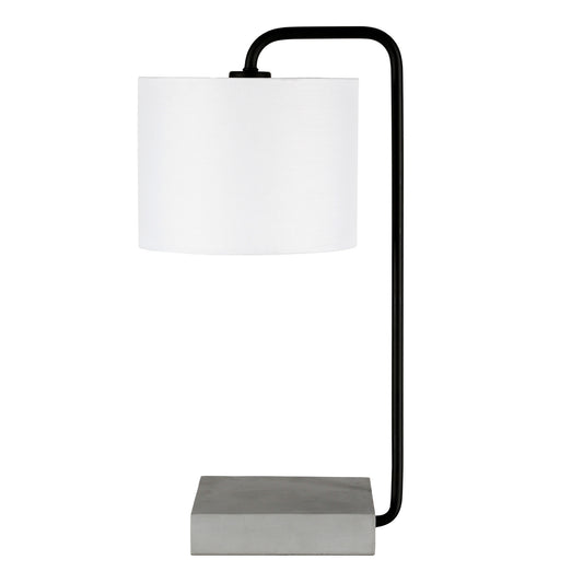 Black & Gray Concrete Table Lamp w/ Shade