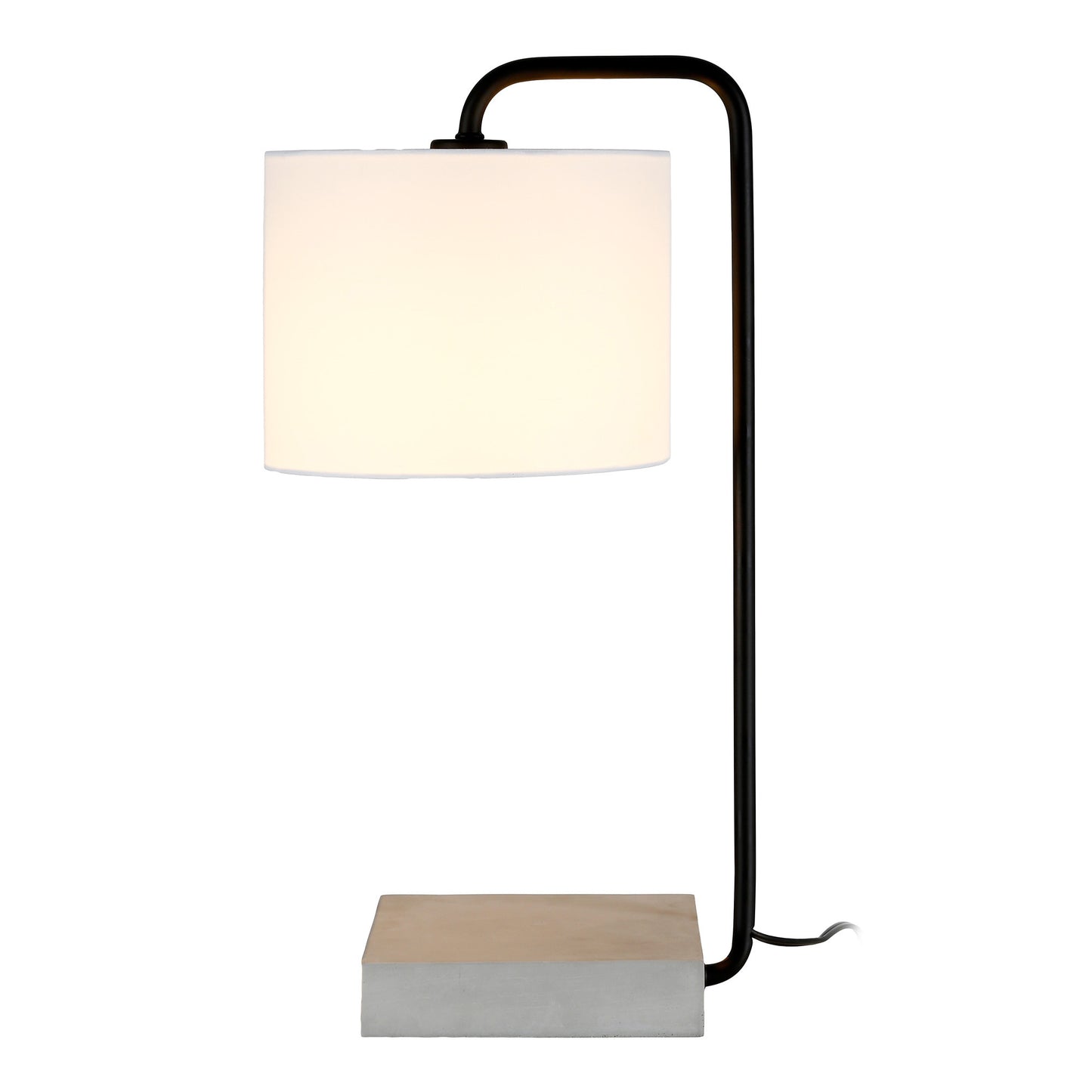 Black & Gray Concrete Table Lamp w/ Shade
