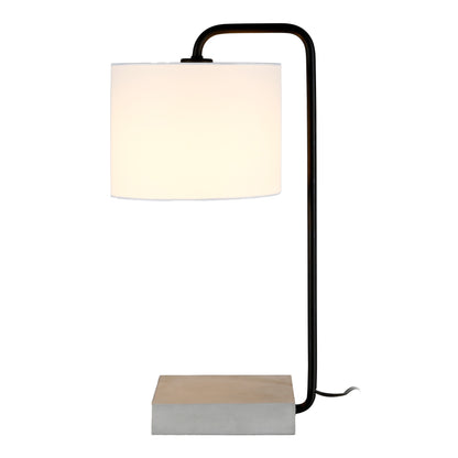 Black & Gray Concrete Table Lamp w/ Shade