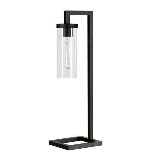 Black Table Lamp w/ Clear Shade