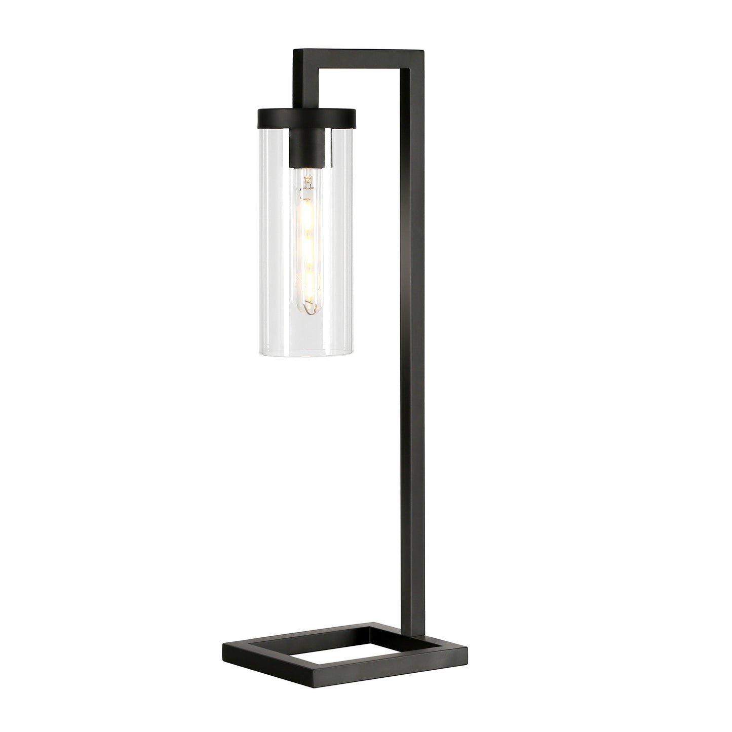 Black Table Lamp w/ Clear Shade