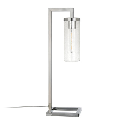 Nickel Table Lamp w/ Clear Seeded Shade