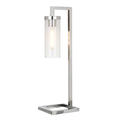 Nickel Table Lamp w/ Clear Seeded Shade
