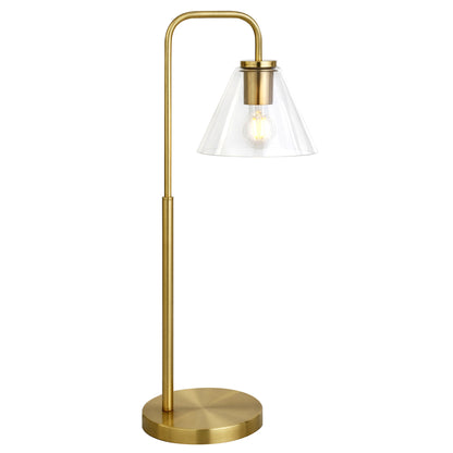 Brass Table Lamp w/ Clear Shade