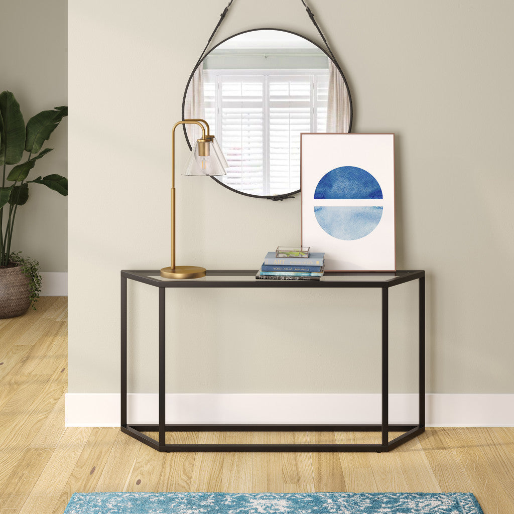 Brass Table Lamp w/ Clear Shade