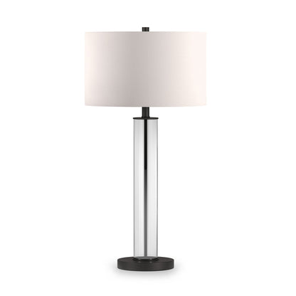 Black Glass Table Lamp w/ Shade