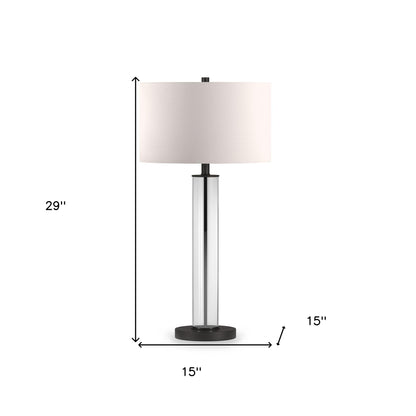 Black Glass Table Lamp w/ Shade